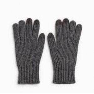 NWT MEN'S RIBBED KNIT GLOVES GRAY